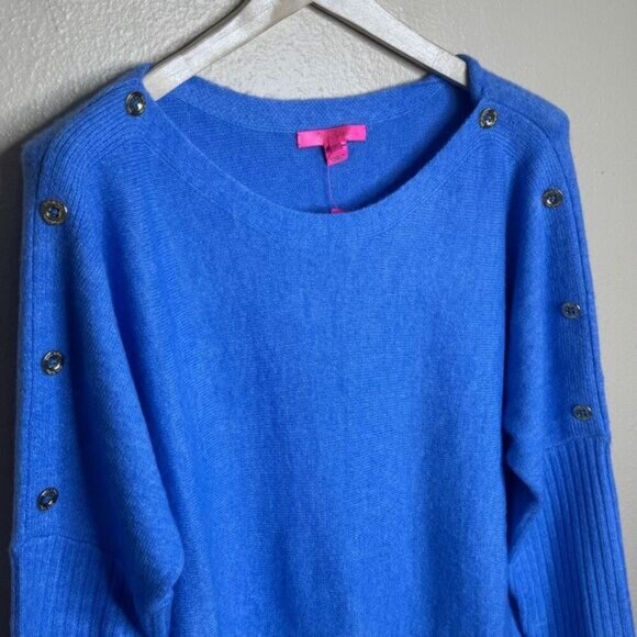Lilly Pulitzer Arna Sweater Women's XL Heathers Abaco Blue Long Sleeve New - Picture 2 of 11